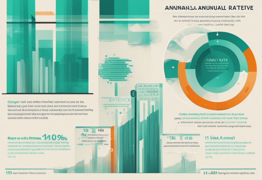 Infografik zur Unterscheidung zwischen nominalen und effektiven Jahreszinssätzen bei Krediten, moderne digitale Illustration, Hauptfarbe Türkis