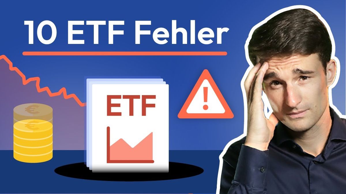 Miniaturbild des Videos "10 teure ETF-Fehler, die du vermeiden solltest!" vom Kanal Finanzfluss. Ein Mann schaut besorgt auf ein Diagramm mit fallenden Linien, das hinter ihm zu sehen ist.